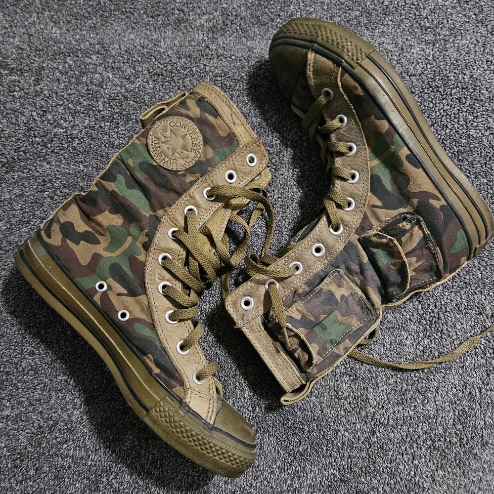 CONVERSE CHUCK TAYLOR ALL STAR w Pockets MB XHI Green Military Olive Camo BOOTS
